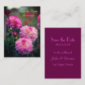 ピンクと白のダリア花の日付カードを保存 ノートカード (正面/裏面)