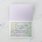 ピンクと白のダリア/お誕生日おめでとう、友達 カード (内部)