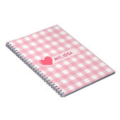 ピンクと白のチェッカーボードパターン ノートブック (右側)