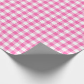 ピンクと白のチェックプレイドのラッピング紙 ラッピングペーパー (角)