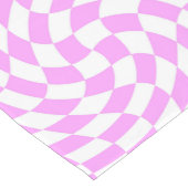 ピンクと白のチェック市松模様にシックパターン ショートテーブルランナー (コーナー)