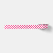 ピンクと白のチェック柄 サテンリボン (正面)