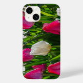 ピンクと白のチューリップパインタリーiPhoneケース Case-Mate iPhoneケース (裏面)