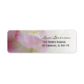 ピンクと白のチューリップフラワー差出人住所 ラベル (正面)