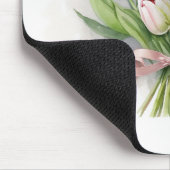 ピンクと白のチューリップブーケ マウスパッド (コーナー)