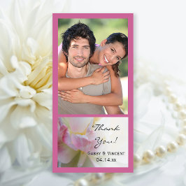 ピンクと白のチューリップ結婚の花ありがとう サンキューカード