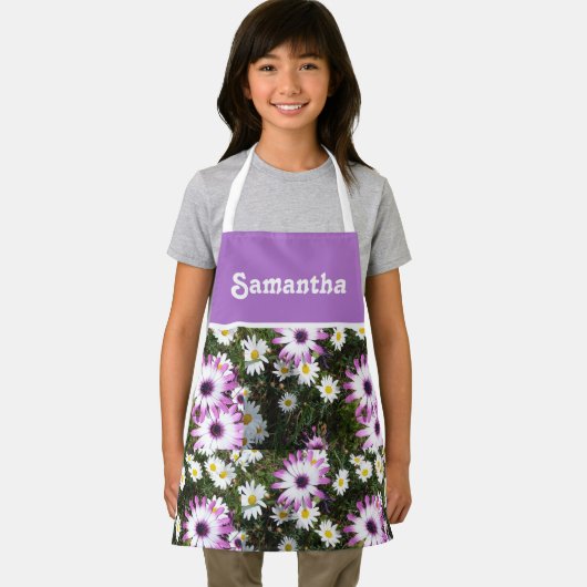 ピンクと白のデイジーデイジー花フローラエプロン エプロン (インサイチュ)