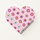 ピンクと白のデイジーワイルドフラワーウィムシー ノートブック (裏面)