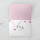 ピンクと白のデイジー誕生日 カード (内部)