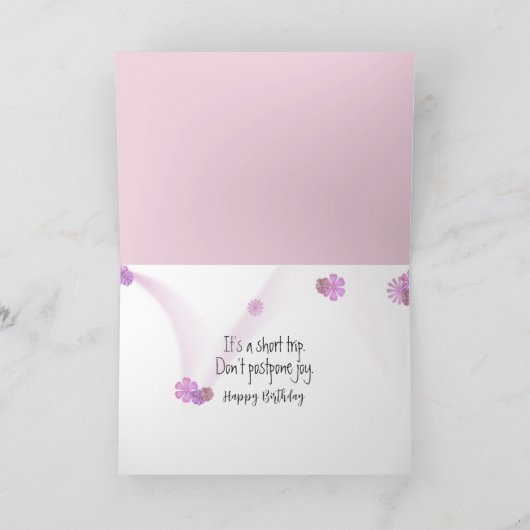 ピンクと白のデイジー誕生日 カード (内部)