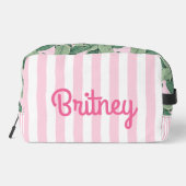ピンクと白のトロピカルストライプピカル |パーソナライズされた | ドップキット (裏面)