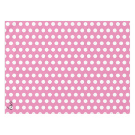ピンクと白のドットの名前トレンディー テーブルクロス