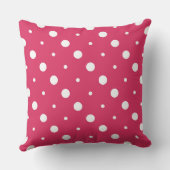 ピンクと白のドット クッション (裏面)