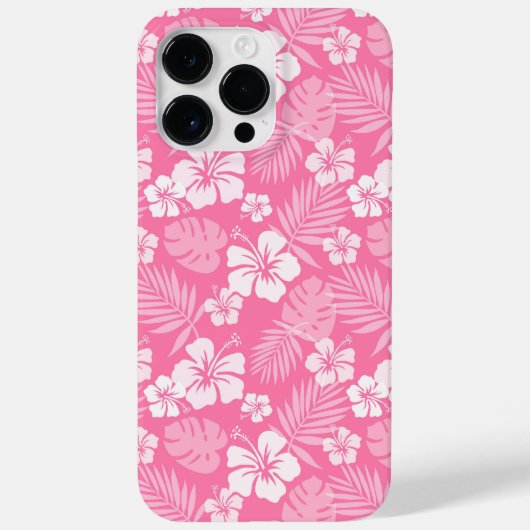 ピンクと白のハイビスカスの花 Case-Mate iPhoneケース (裏面)
