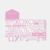 ピンクと白のハグとキスパターンの好意ボックス フェイバーボックス (折り畳みなし)