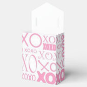 ピンクと白のハグとキスパターンの好意ボックス フェイバーボックス (オープン)