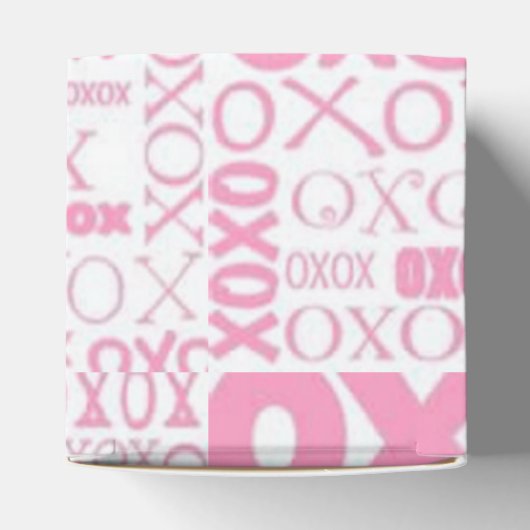 ピンクと白のハグとキスパターンハート優先ボックス フェイバーボックス (上部)