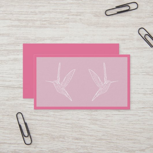 ピンクと白のハチドリ 名刺 (正面/裏面インサイチュ)