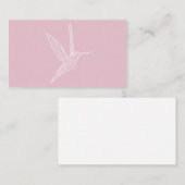 ピンクと白のハチドリ 名刺 (正面/裏面)