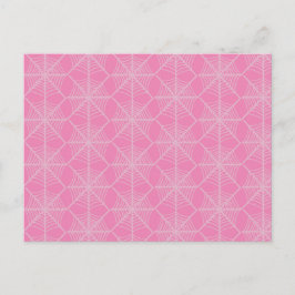 ピンクと白のハロウィーンスパイダーウェブ ポストカード