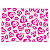 ピンクと白のハートとキス ラージペーパーバッグ (裏面)