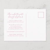 ピンクと白のハートの結婚式 中止のお知らせ 案内ポストカード (裏面)