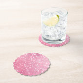 ピンクと白のハートの誕生日 ペーパーコースター (インサイチュ)