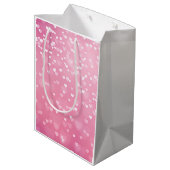 ピンクと白のハートの誕生日 ミディアムペーパーバッグ (裏面アングル)