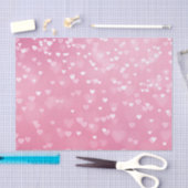 ピンクと白のハートの誕生日 薄葉紙 (クラフト)