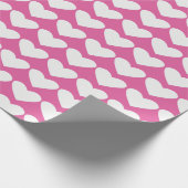 ピンクと白のハートバレンタインラッピング紙 ラッピングペーパー (角)