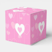 ピンクと白のハートパターンハート優先ボックス フェイバーボックス (裏面サイド)