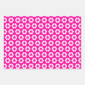 ピンクと白のハートパターン ラッピングペーパーシート (正面2)