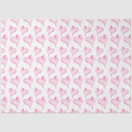 ピンクと白のハート水彩ティッシュペーパー 薄葉紙