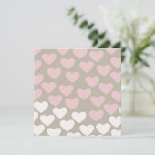 ピンクと白のハート誕生日 招待状 (スタンド正面)