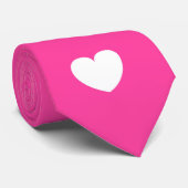 ピンクと白のハート ネクタイ (ロール)