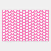 ピンクと白のハート ラッピングペーパーシート (正面2)