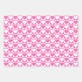ピンクと白のハート ラッピングペーパーシート (正面)