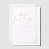 ピンクと白のバチェロレッテ週末パーティー ベラム紙招待状 (オフセット)