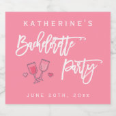 ピンクと白のバチェロレッテ スパークリングワインラベル (シングルラベル)