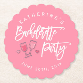 ピンクと白のバチェロレッテ ペーパーコースター