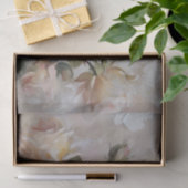 ピンクと白のバラのプリントデコページ/ 薄葉紙 (ギフト)