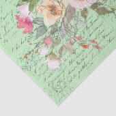 ピンクと白のバラのヴィンテージスクリプト 薄葉紙 (詳細)