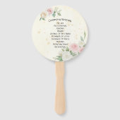 ピンクと白のバラの夕暮れ開花プログラムファン ハンドファン (裏面)