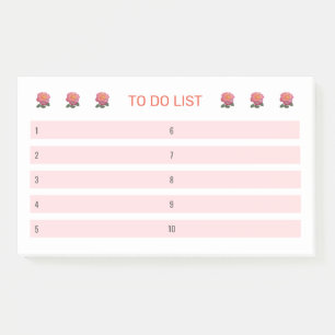 ピンクと白のバラ ToDoリスト ポストイット