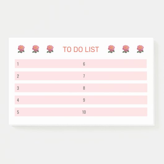 ピンクと白のバラ ToDoリスト ポストイット (正面)