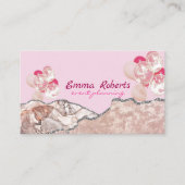 ピンクと白のバルーンモダン名刺 名刺 (正面)