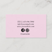 ピンクと白のバルーンモダン名刺 名刺 (裏面)