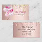 ピンクと白のバルーンモダン名刺 名刺 (正面/裏面)