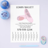 ピンクと白のバレエダンスストリップフライヤーの涙 チラシ (シングル)