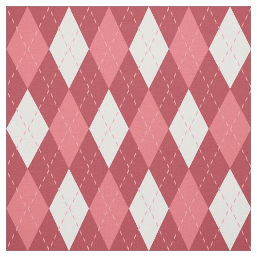 ピンクと白のパタアーガイル柄のーン ファブリック (見本)